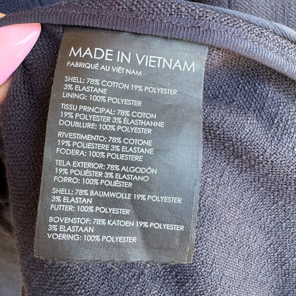 Club Monaco Navy Textured Blazer M | Cotton Blend Shoulder Pads - Picture 4 of 4